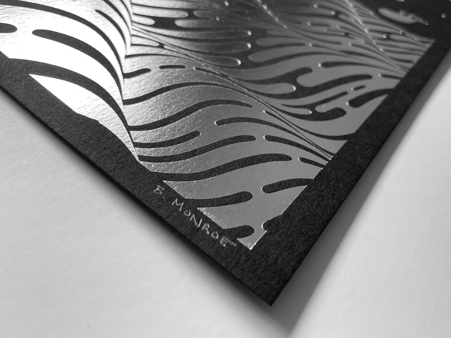 Brendan Monroe - Waves Metallic Foil Letterpress Print - Image 4