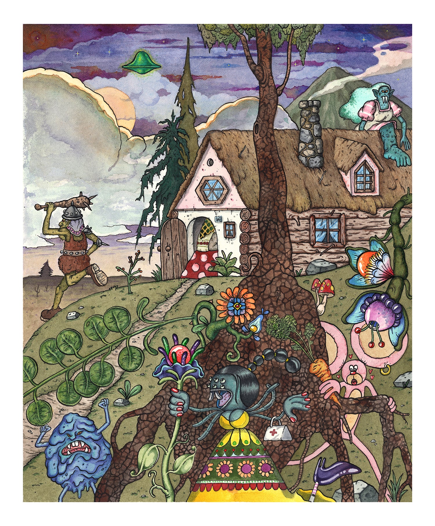 Davor Gromilovic - Pink Rabbit & The Spider Lady Print
