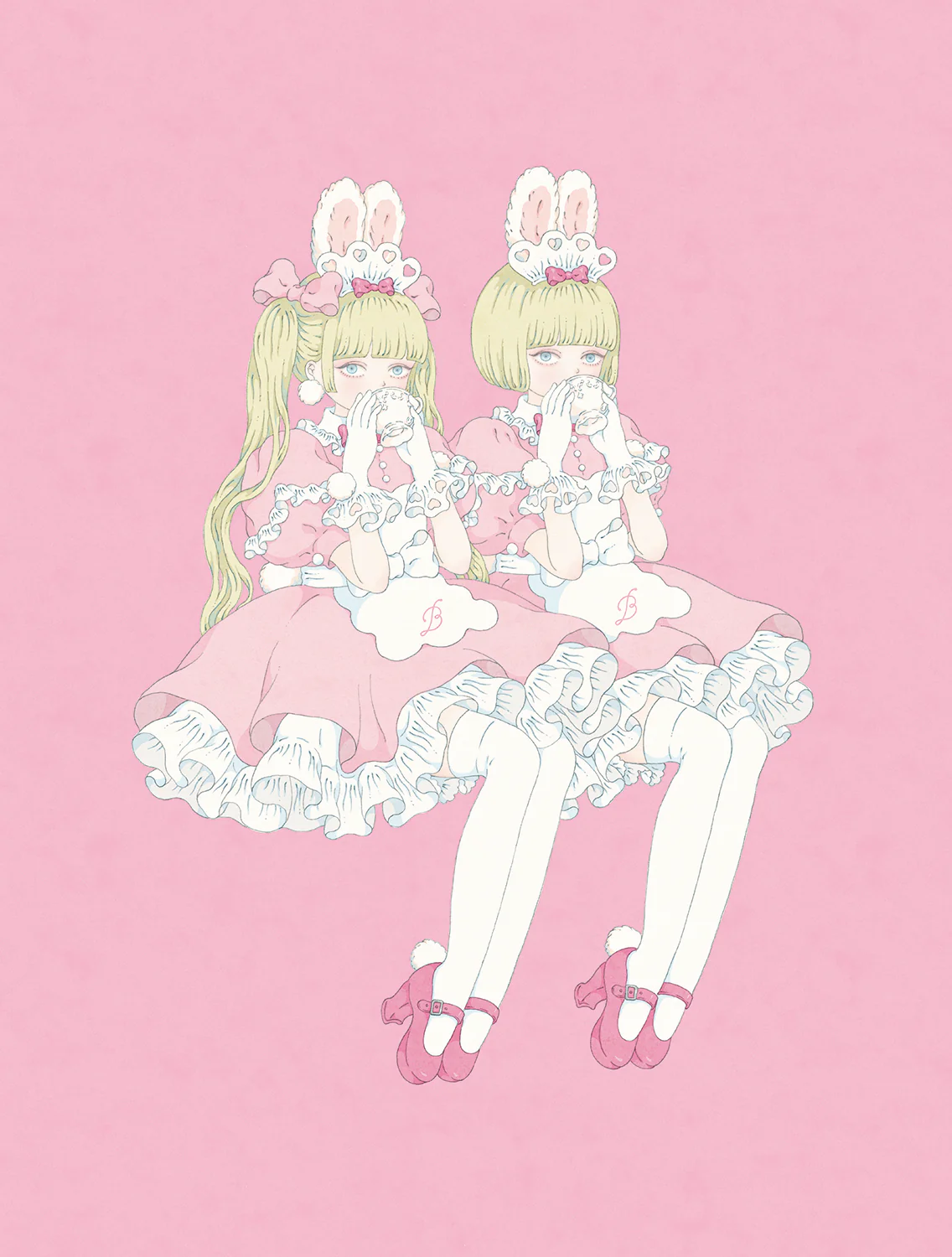 Kira Imai - Bunny Parlor Teatime (Framed) Print - Image 2