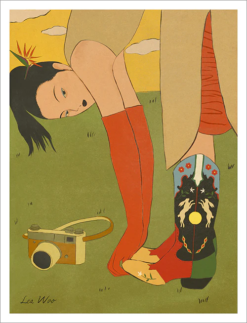 Lea Woo - Vintage Boots Girl Print - Image 2