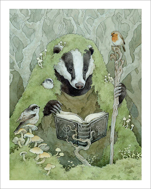 Lily Seika Jones - Badger & Book Print - Image 2
