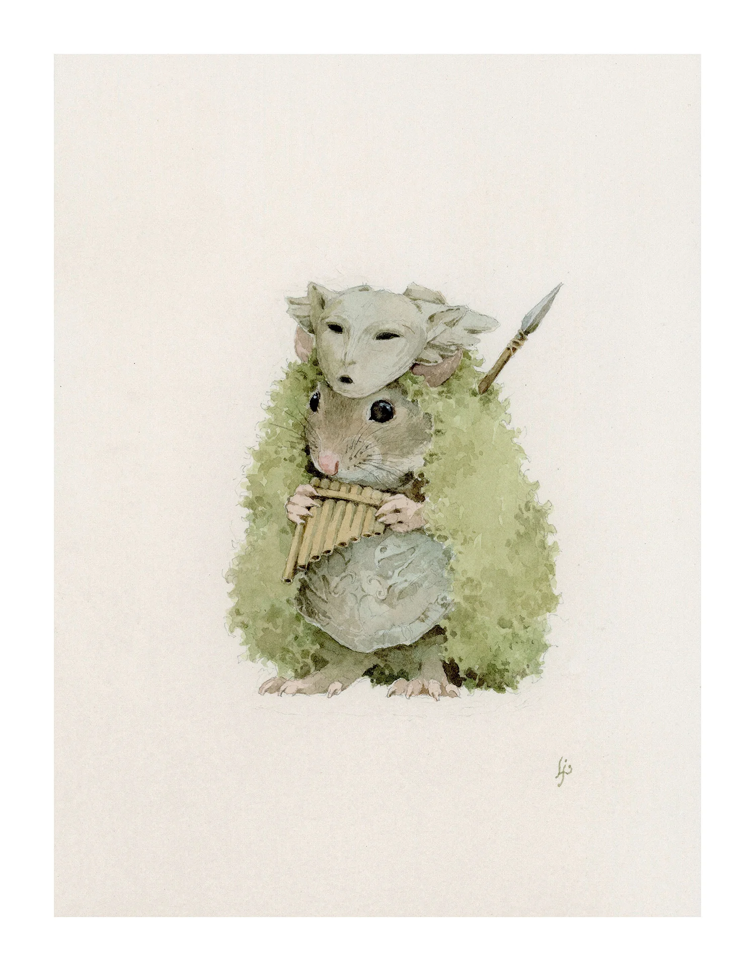 Lily Seika Jones - Moss Mouse Print