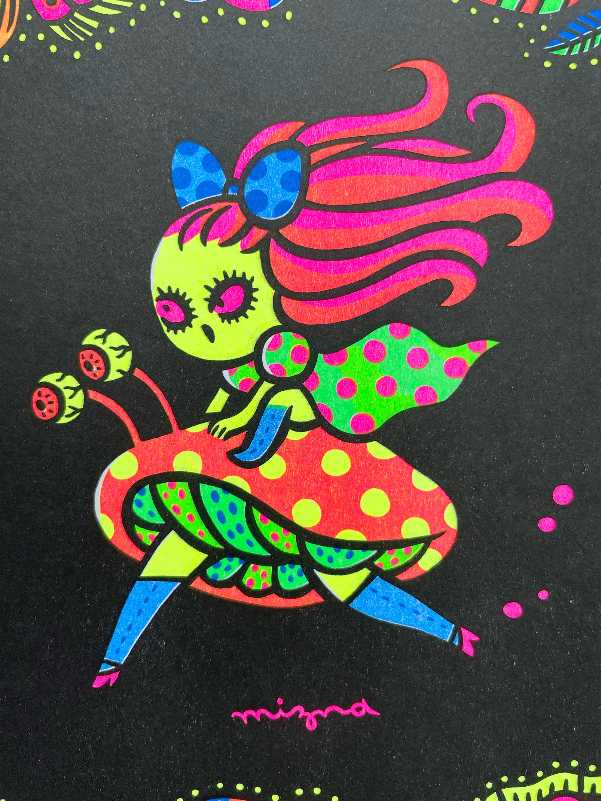 Mizna Wada - Mushroom Rider Risograph - Image 3