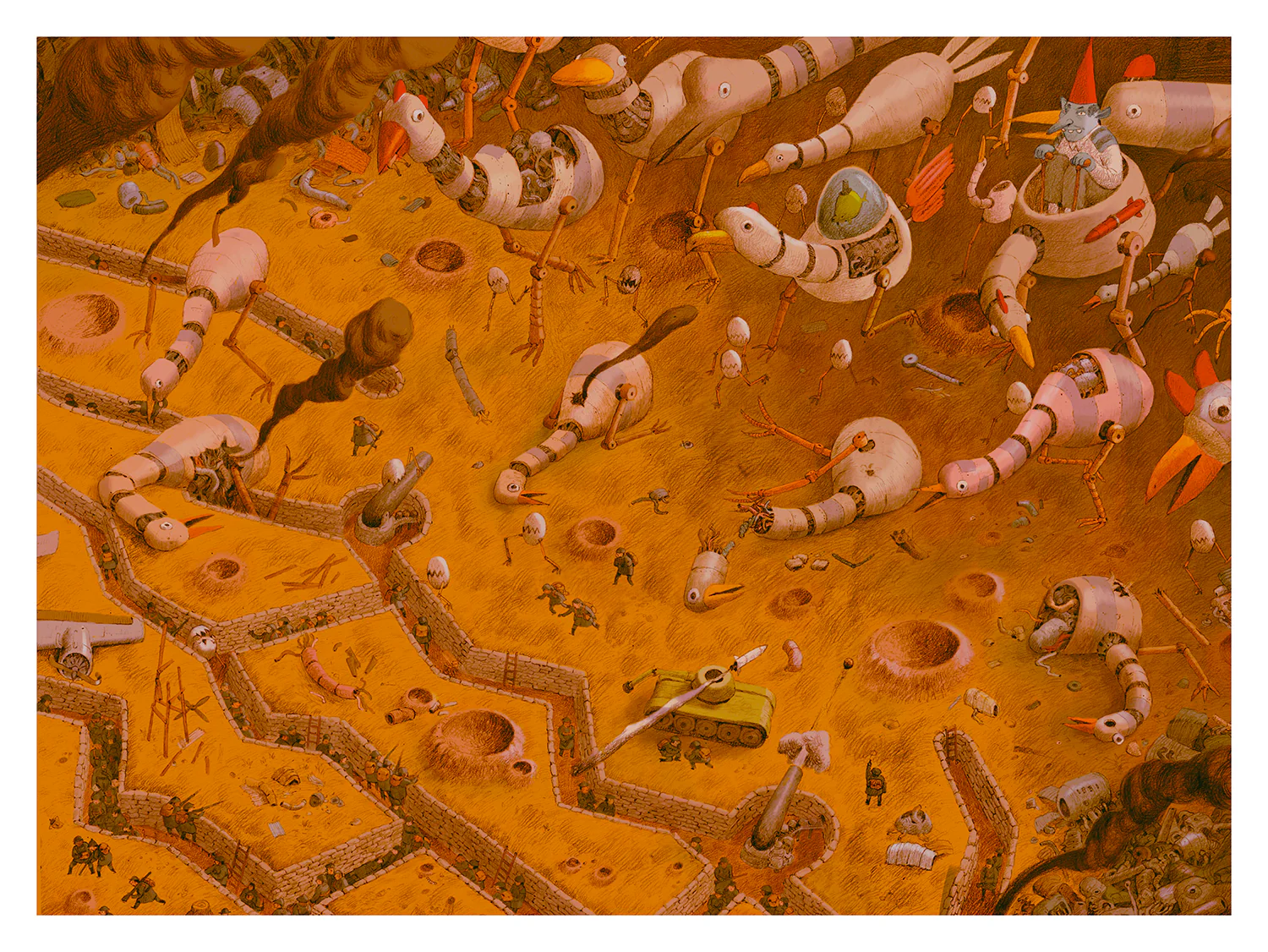 Nik Henderson - Attack Of The Robo Birds Print