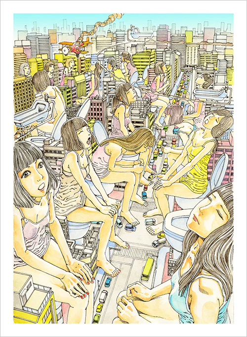 Shintaro Kago - Toilet Seat Print - Image 2