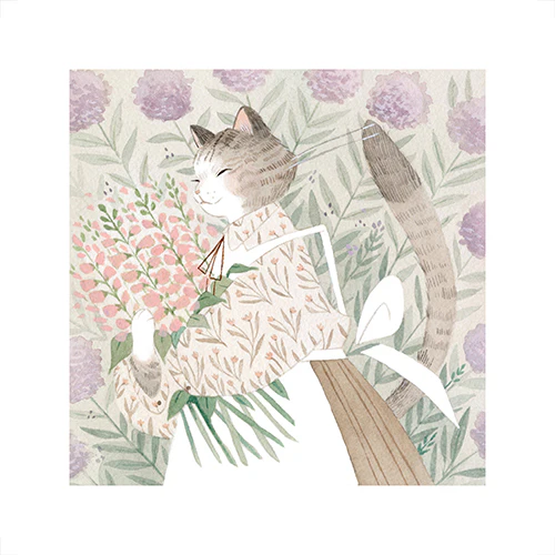 Vanessa Gillings - Floral Feline 1 Print - Image 2