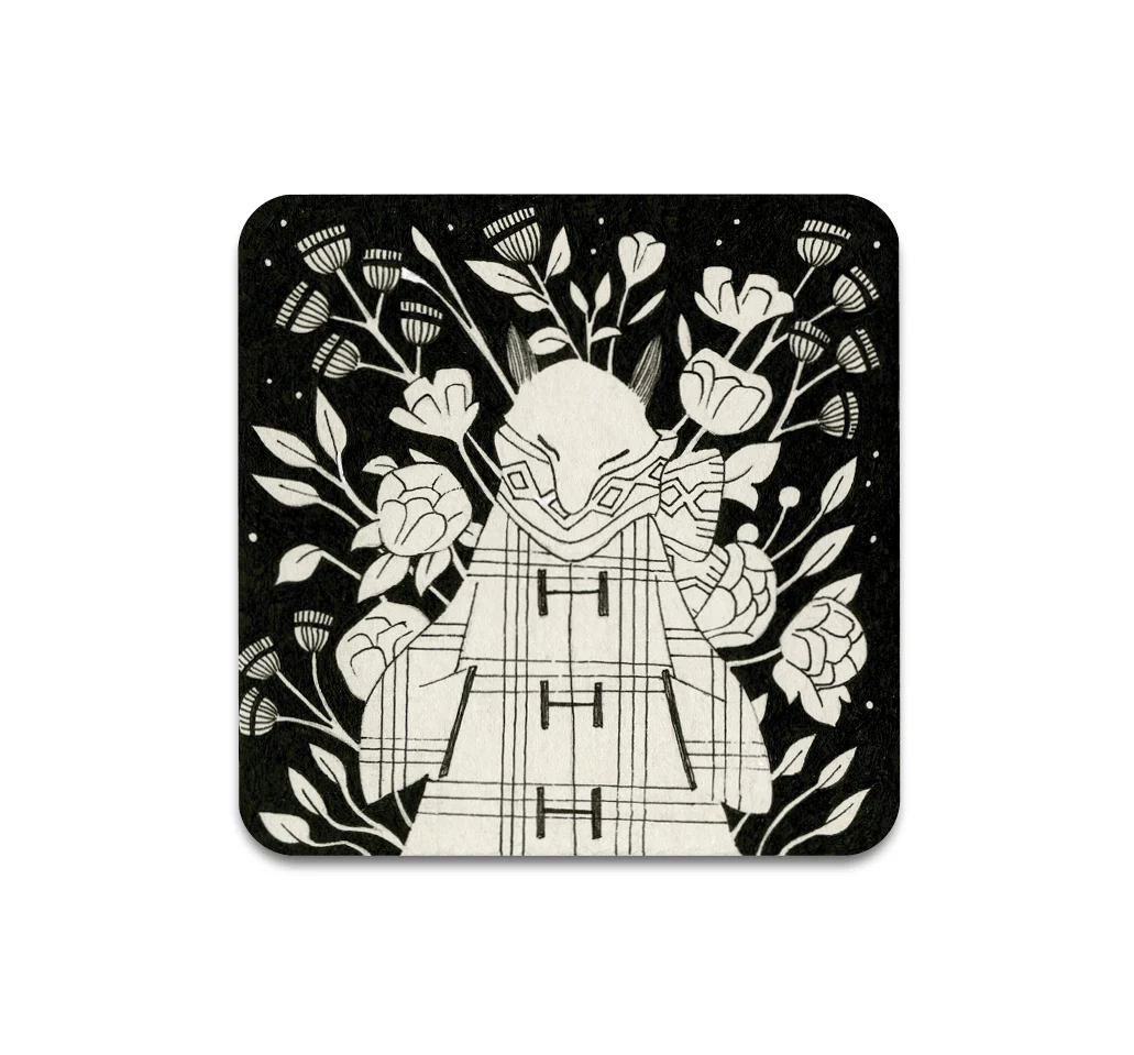 S3 Vanessa Gillings - Floral Fox 5 Coaster